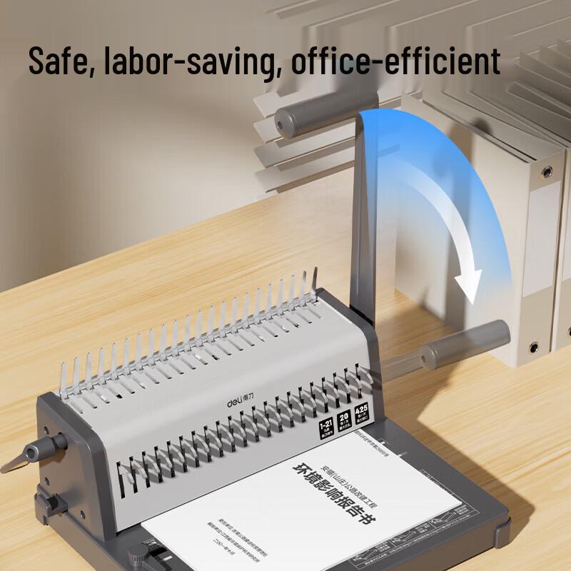 Deli 3873S Effort-Saving Comb Binding Machine CN plug (adapter included)