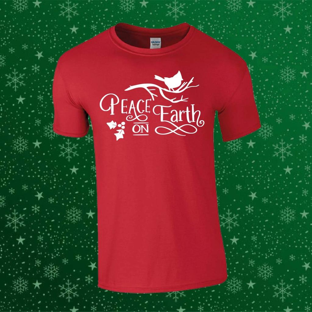 Peace On Earth Cute Christmas Xmas Gift Unisex Kids/Adults Top T-shirt