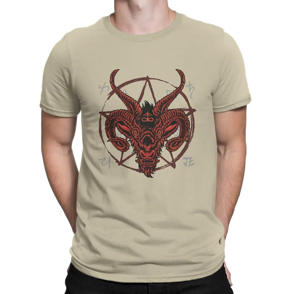 Satan Antichrist Goat Lucifer Devil Occult Classic Mans TShirt Baphomet Art Crewneck Tops 100 Cotton T Shirt Funny Top Quality