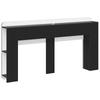Headboard Cabinet with Storage Black Wood Based Material