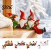 Thanksgiving Tiered Tray Displays Christmas Table Edge Sitter Figurine, Tug of War Hanging Character Decor, Snowman Cute Winter Home Decor Gnome Santa