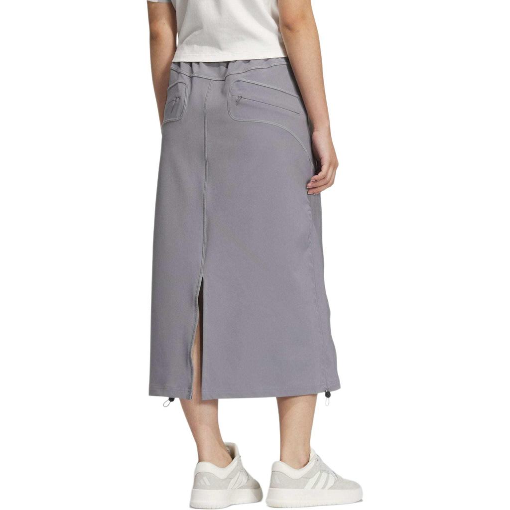 Adidas Fustl W P Skirt Solid Color Fashion Soft Comfortable Casual Long Skirt Women Skirts Gray JM6215