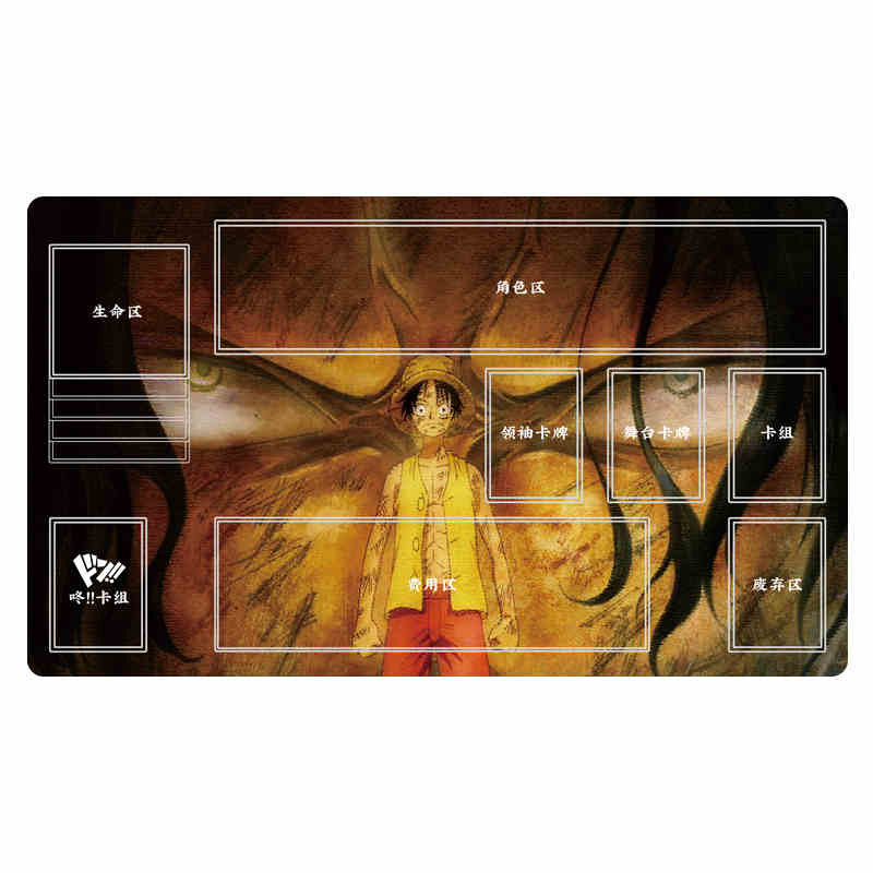One Piece TCG Playmat with Zones Straw Hat Crew Anime Card Mat Waterproof Aesthetic Office Pad