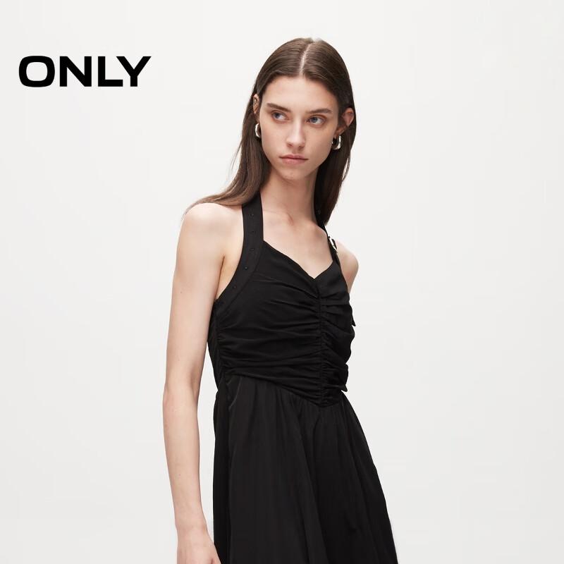 ONLY Women's V-Neck Halter A-Line Midi Dress