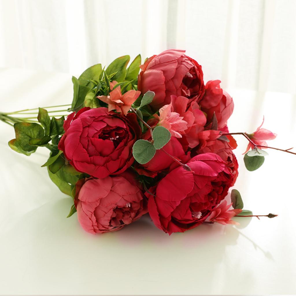 European Style Artificial Flowers Vintage Bouquet Peonies Flowers for Home Table Centerpieces Wedding Decoration