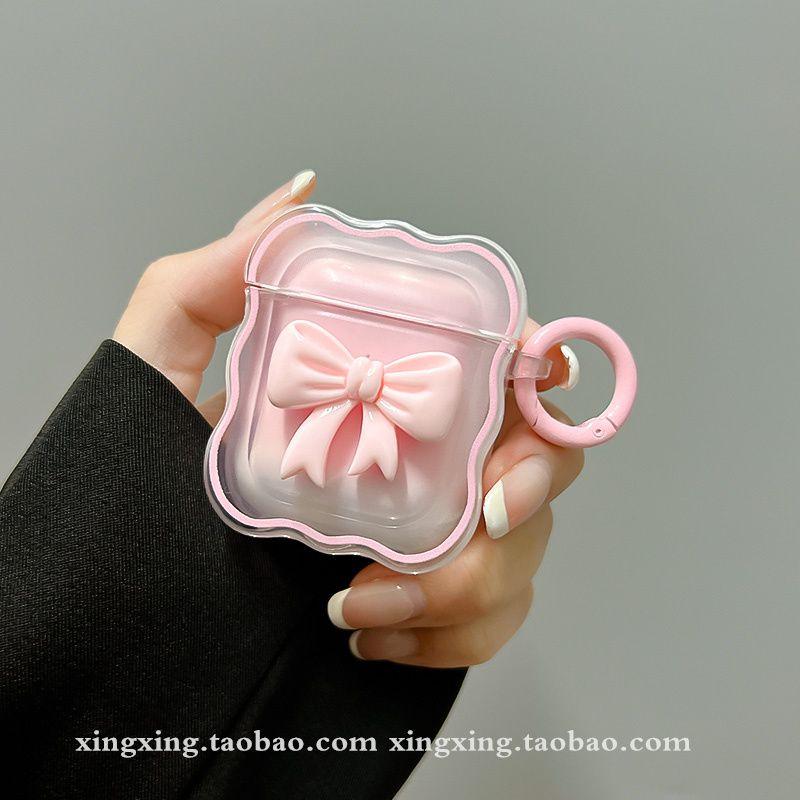 

INS Молодежный Взрослый Сердце Розовые Банты Подходящий Защитный Чехол для Airpodspro Беспроводной Чехол для Наушников Apple 1/2/3 Поколения airpods1/2 generation pink Bows