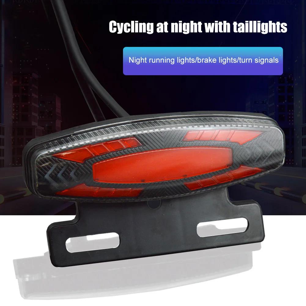 Electric Bicycle Led Tail Light Multi-functional High Brightness Safety Warning Rear Lamp Mountain Bike Steering Light