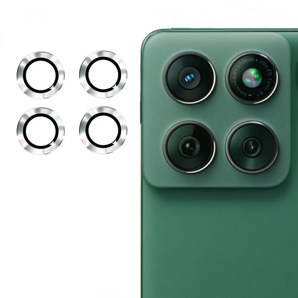 

Для Motorola Edge 60 Fusion 5G Защита объектива камеры WANLONFENG Металлическая CD-текстура Закаленное стекло Пленка для объектива Silver