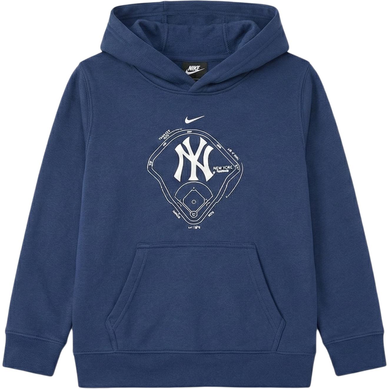 Nike × MLB Hoodie New York Yankees Simple Versatile Casual Comfortable Pullover Hooded Long Sleeve Fleece Kids hoodies 3Z3B3SBF7-NYY L