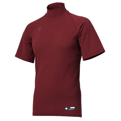 DESCENT Baseball Hoher Kragen Kurzarm Dunkel XO Unterhemd, Rot, STD-720