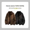 Men's 2025 Winter Warm Lambswool Jacket - Thick, Solid Color, Loose Fit