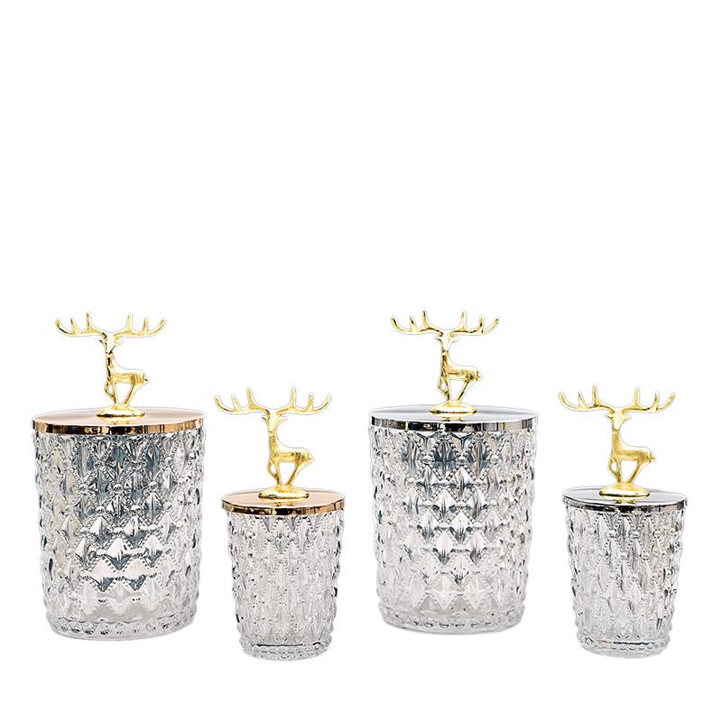 Modern Crystal Glass Ornaments: Golden Deer Decoration for Coffee Table