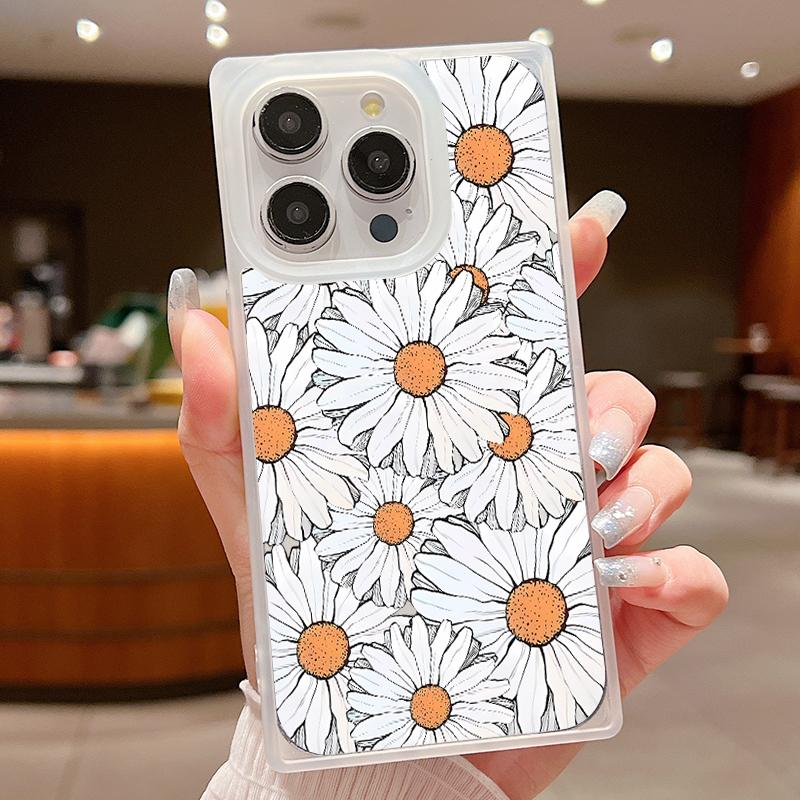 Moteblomstertrykk slankt mykt deksel til iPhone 16 Pro Max 15 Plus 14 13 Pro 12 11 Klar TPU støtsikkert silikongjennomsiktig telefondeksel
