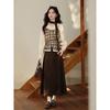 Luxiangnan Women's Faux-Layer Plaid Shirt
