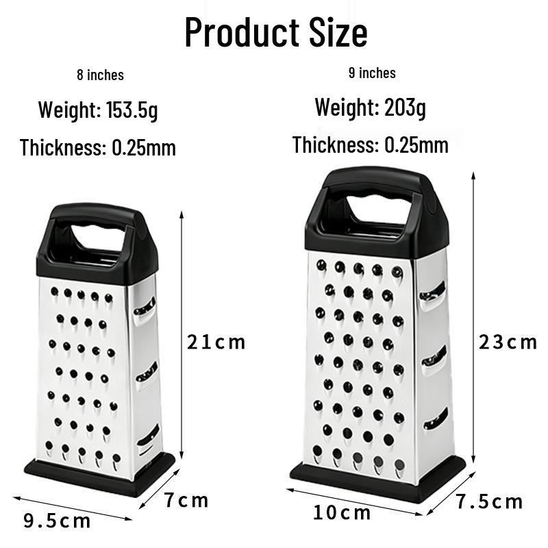 Stainless Steel Multi-Functional Grater: 4-Sided Vegetable Shredder & Cheese Cutter for Kitchen