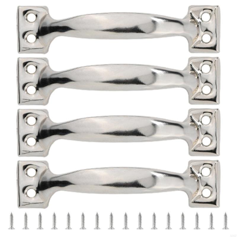 Set Of 4 Drawer Pulls for Kitchen Or Garage Cabinets Iron Barn Door Knob Handles A0KF