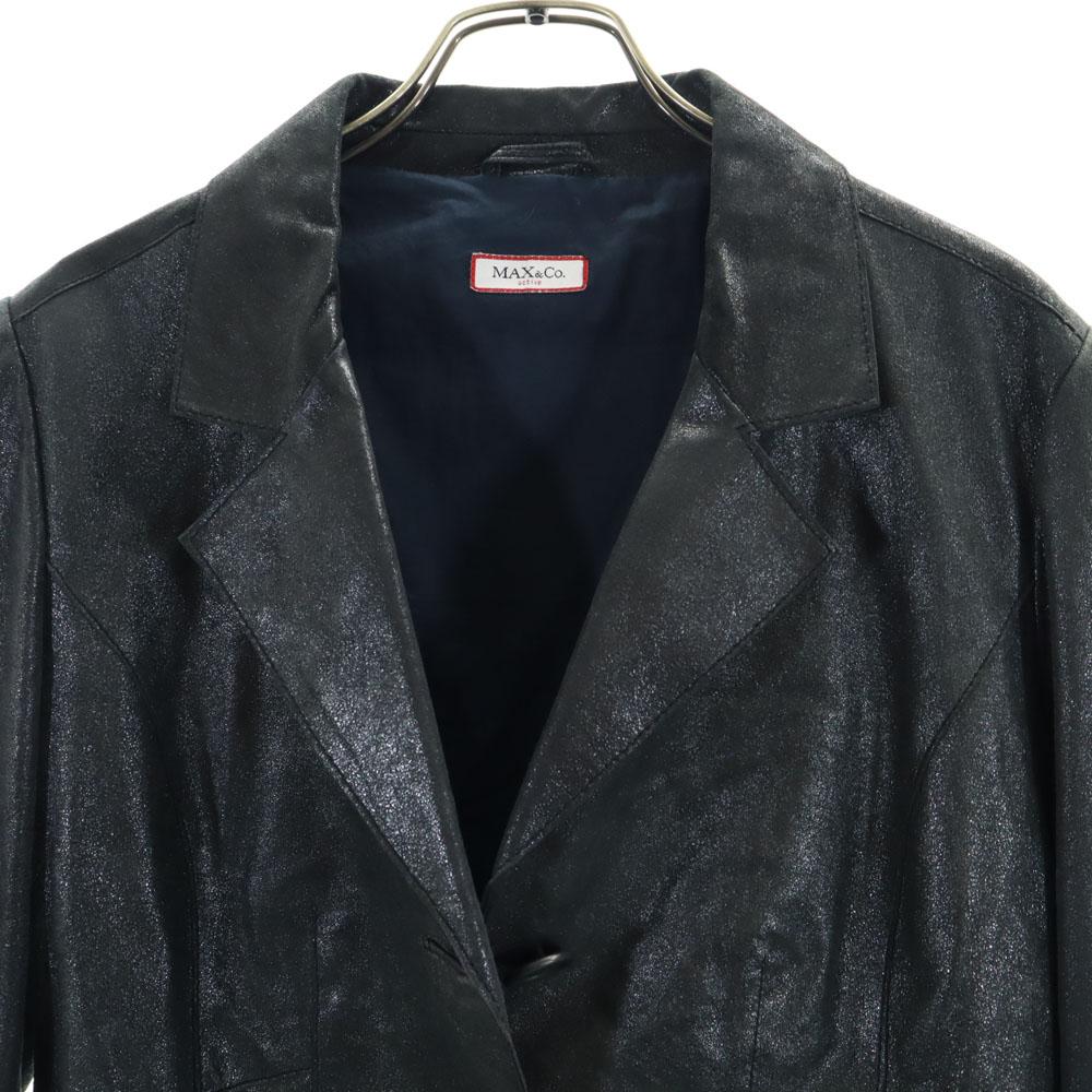 MAX&CO leather jacket 42 Charcoal gray Women Used