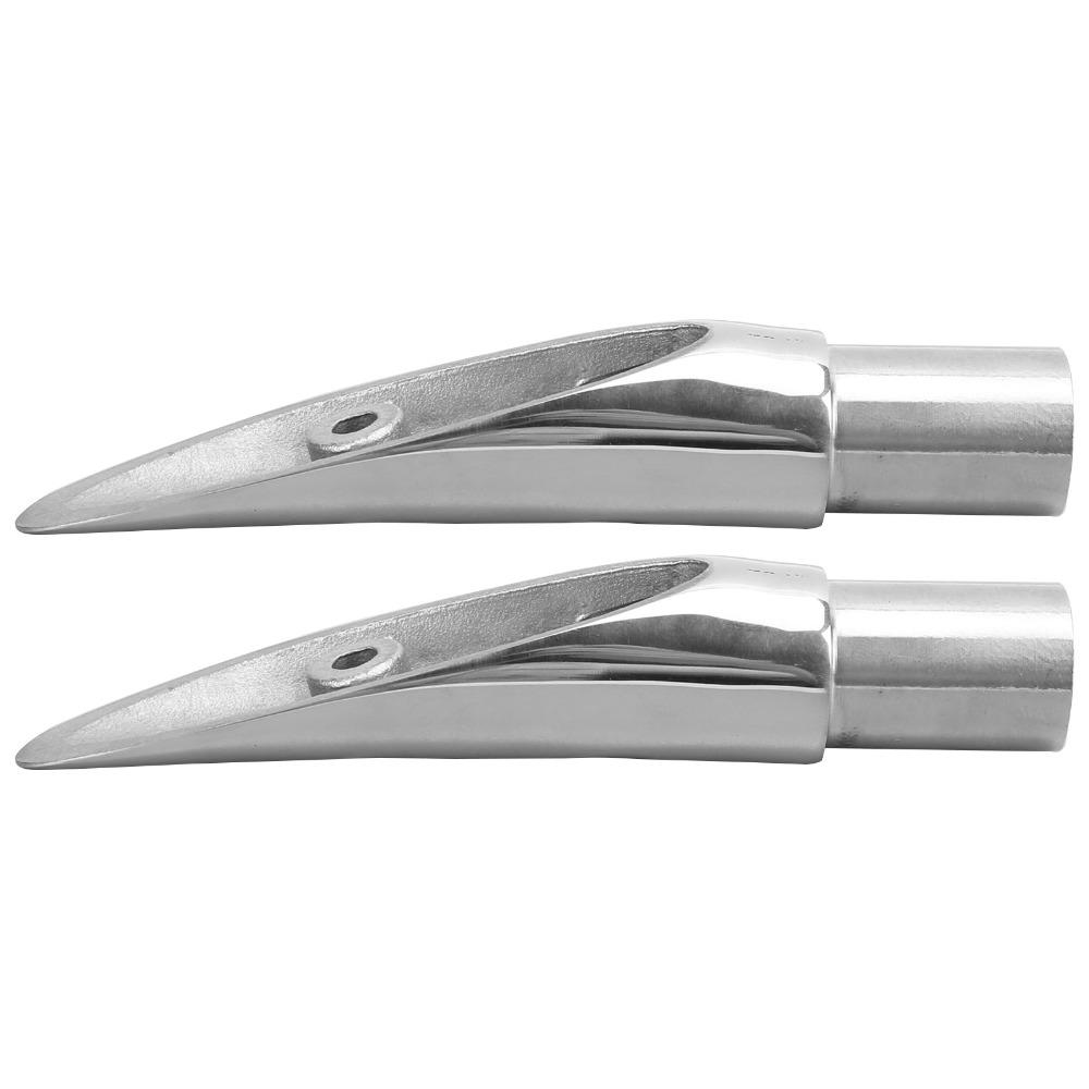2pcs Set 7/8in Railing Mount Silver Boat Handrail Marine Accessory Ship Rail End  Watercraft