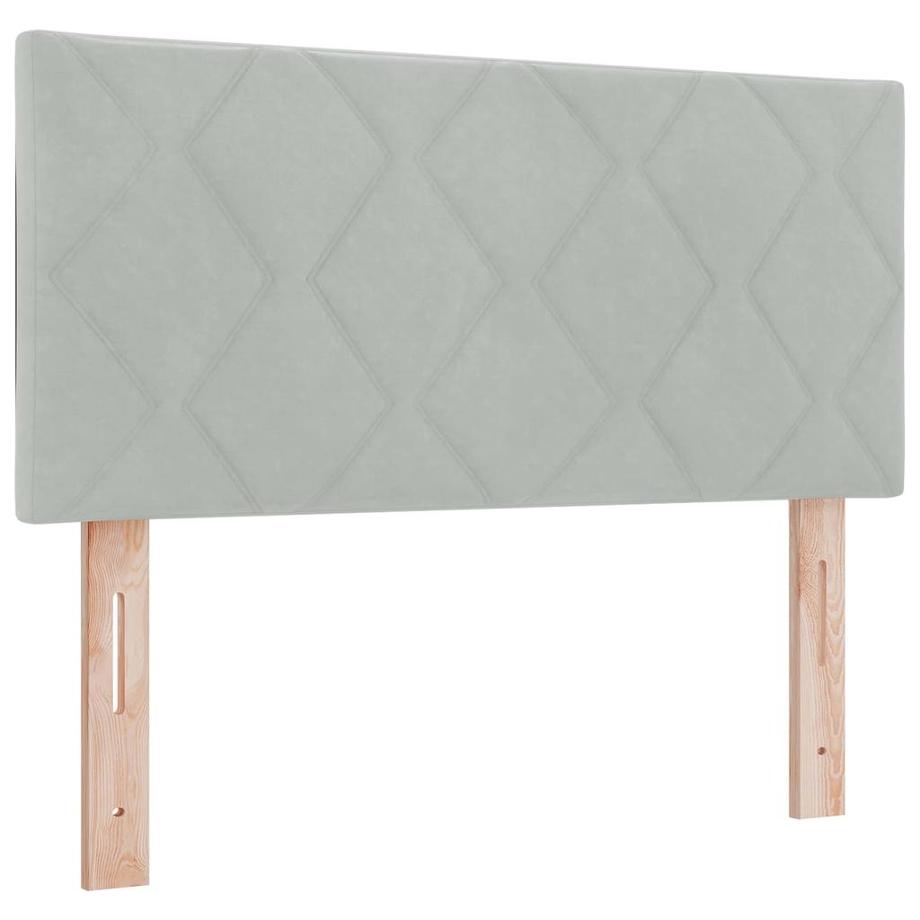 Storage Bed with Headboard Light Grey 90 X 200 Cm Velvet