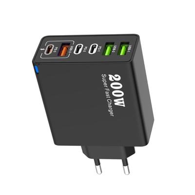 200W Flerportslader 3 USB 3PD-port Hurtigladeadapter for Telefoner Nettbrett Bærbare datamaskiner