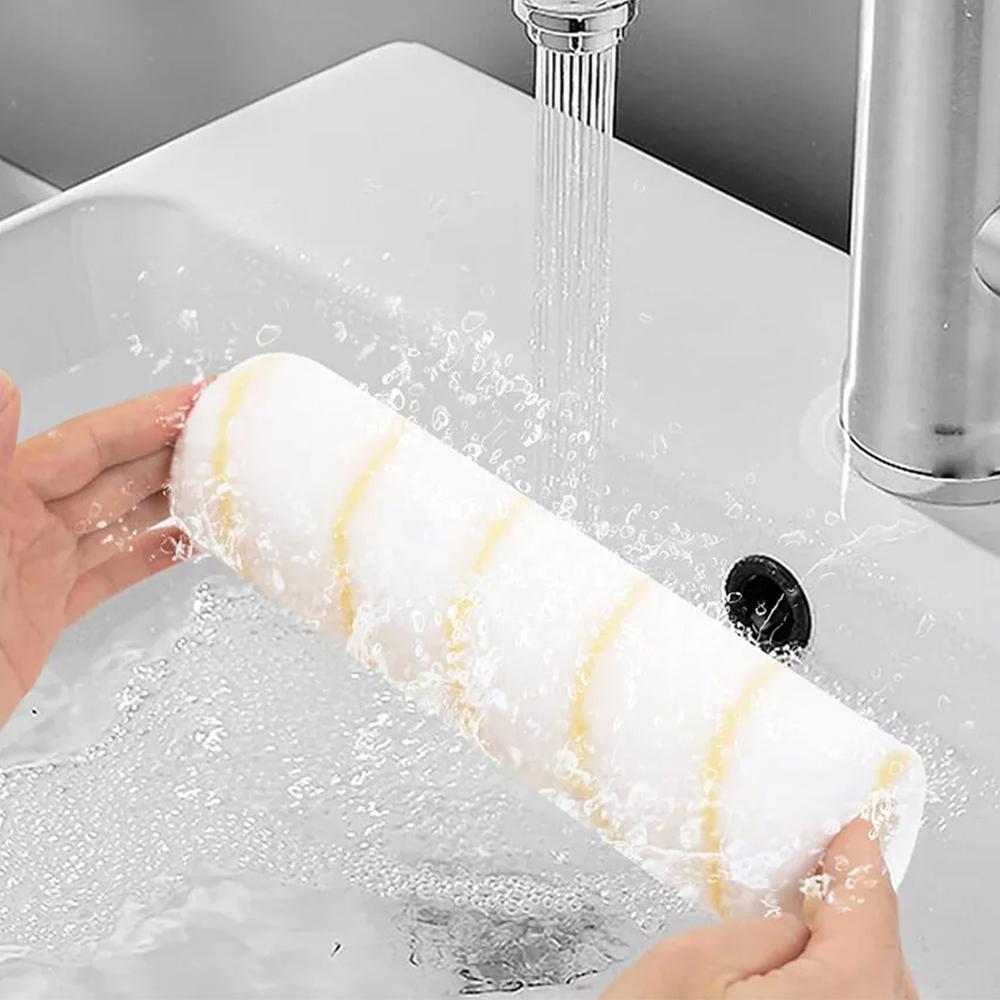 Paint Roller Set with Extension Pole, Tray, and Brush - Yellow/White