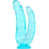 Double Gun Female Simulation Penis Size Double Head Crystal Penis with Suction Cup Female Pulling Masturbation Anal Plug