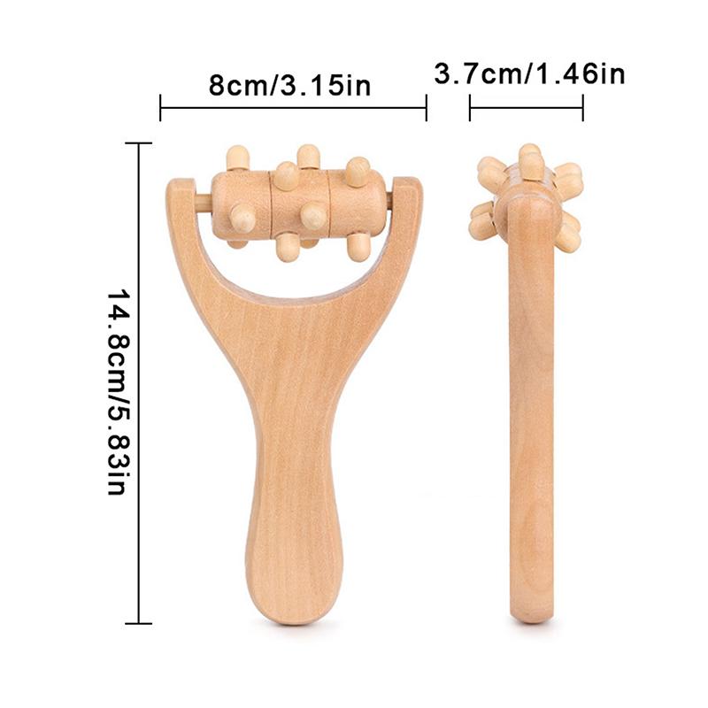 Wooden Roller Massager Therapy Body Massager Face Shoulder Neck Hand Push Rolling Massager Body Soothing Relaxing Massage Tools