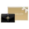 Michael Kors MK Charm Lettera Logo Patta Monocolore Catena Pendolare Pelle Borsa a Tracolla Borsa da Donna Nera 32S0G00C6L-001