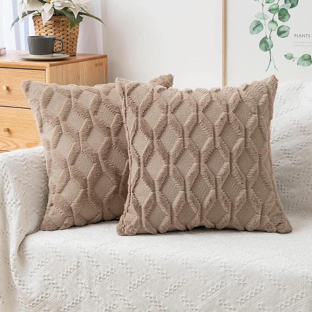 Ins Style Soft Plush Cushion Cover Black Decorative Pillows Boho Pillowcase 45x45 Pillow Cover for Sofa Bedroom Chair Home Decor