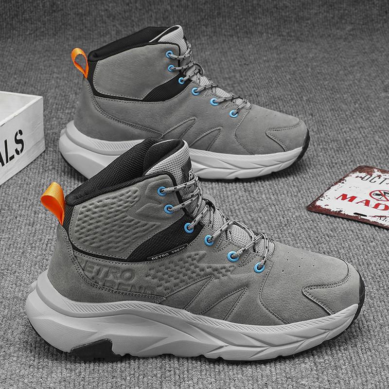High Top Chunky Sneaker Plus Size 45 Men Women Winter Plush Snow Boots Fashion Casual Cow Suede Height Increased Platform Shoes