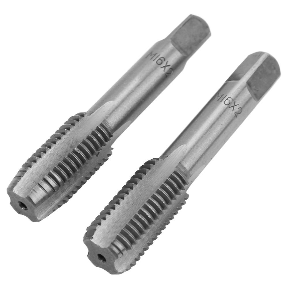 2 piezas M12 x 1.75mm / M14 x 2.0mm / M16 x 2.0mm Macho Métrico de Acero de Alta Velocidad Roscador para Metalurgia