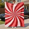 1PC Stripes PatternOutdoor Flannel Blanket - Soft Plush Decor for Picnics, Camping, Bedroom, Playroom, Office, or Lunch Break 1257A