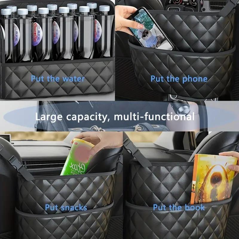 1pc Car-mounted Storage Bag Car Seat Hanging Handbag Holder  Tissue Storage Bag PU Leather Storage Bag Large Capacity Storage Bag