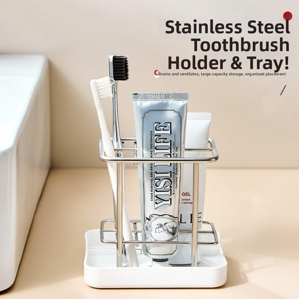 Stainless Steel Stainless Steel Toothbrush Holder Simple Design Toothbrush Toothpaste Stand Home