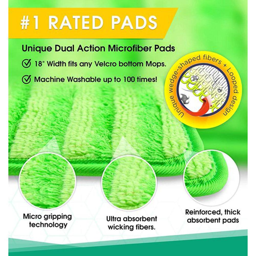 Convenient and Efficient Microfiber Mop Head Replacement Perfect for Wood Vinyl and Tile Floors 18 Inch Compatible