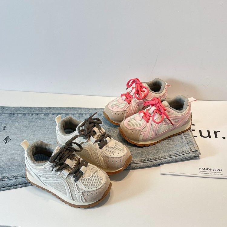 Girls' Sports Shoes 2025 Summer Children's Mesh Shoes Breathable Moral Training Shoes Boys Soft-soled Casual Running Shoes