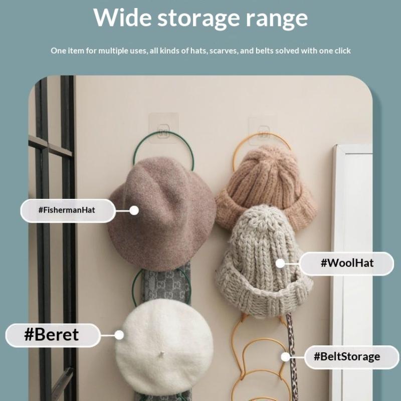 5 Hooks Storage Rack Hat Rack Hook Scarf Bag Baseball Cap Rack Organizer Storage Door Hanger Storage For Closet Bedroom
