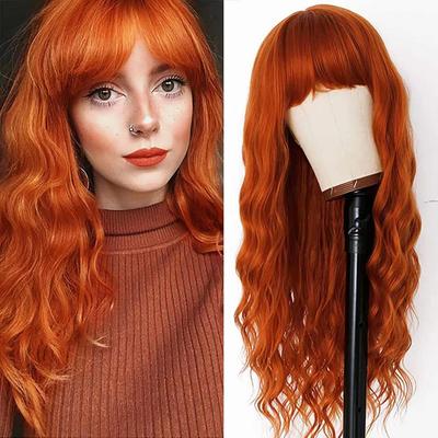 Wig with Bangs Long Curly Hair Corrugated Chemical Fiber Hair Long Hair Wig