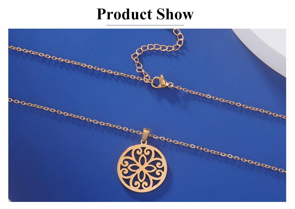 Cazador Stainless Steel Mandala Flower of Life Pendant Necklace for Women Gift  Lotus Neck Chain Amulet Jewelry Wholesale