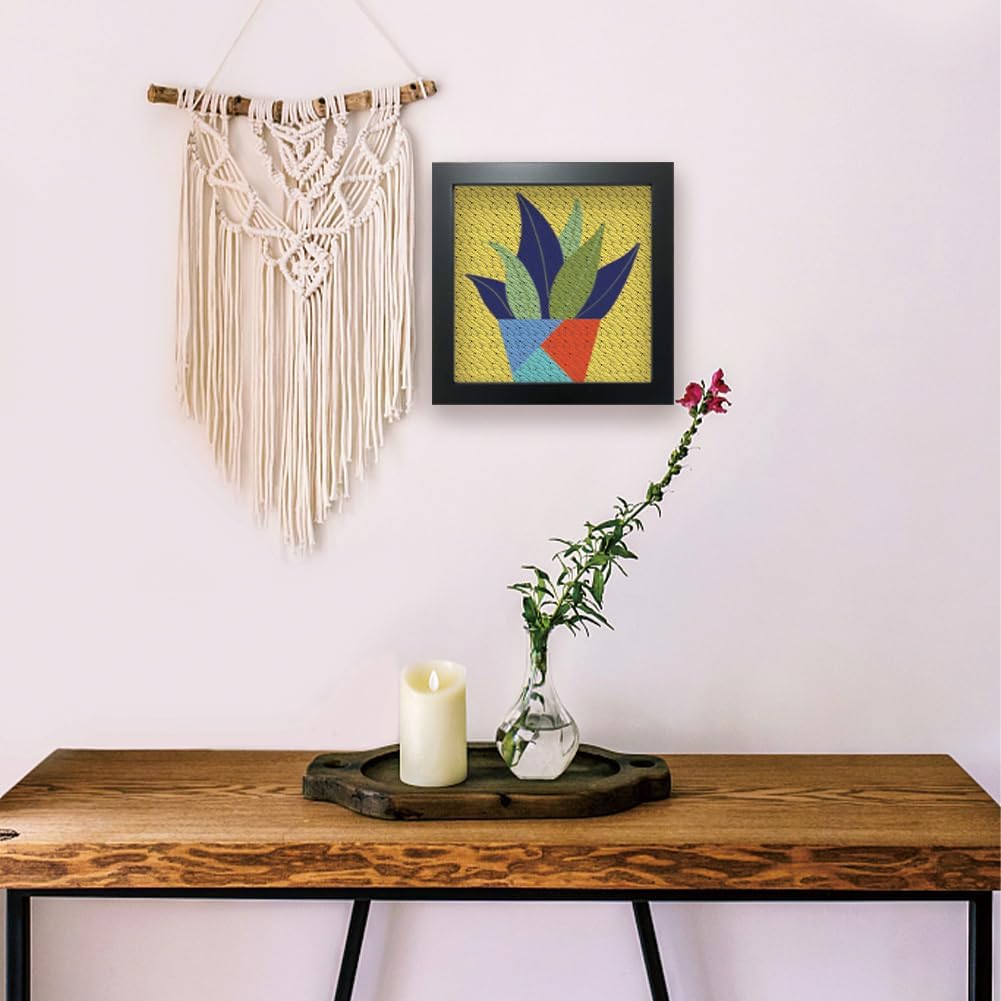 

FREEBLOSS Plants Punch Needle Embroidery Starter Kits for Adults Beginners, Framed Punch Embroidery Kit Include Instructions, Punch Needle Fabric