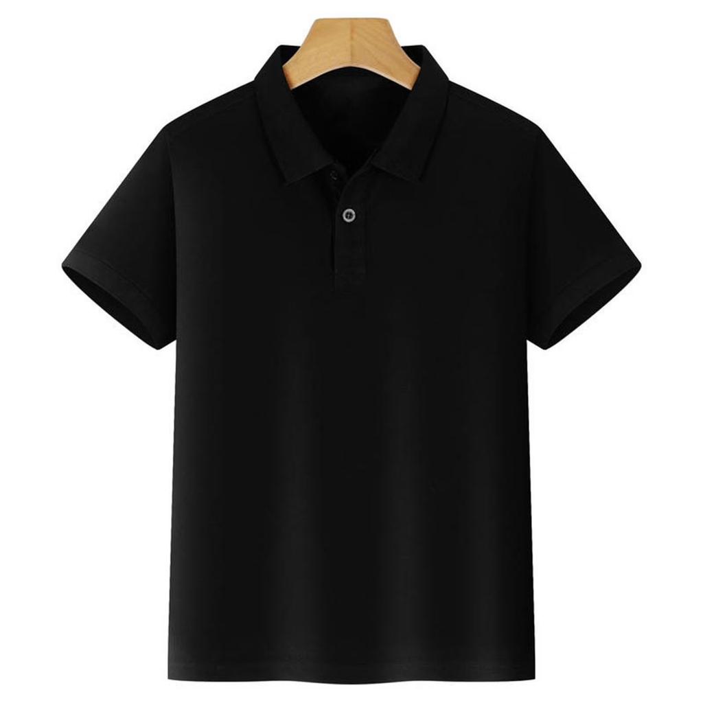 Children's Casual Polo Shirt Short Sleeve Loose Fit Solid Color Basic Tee Comfortable Lightweight Soft Fabric