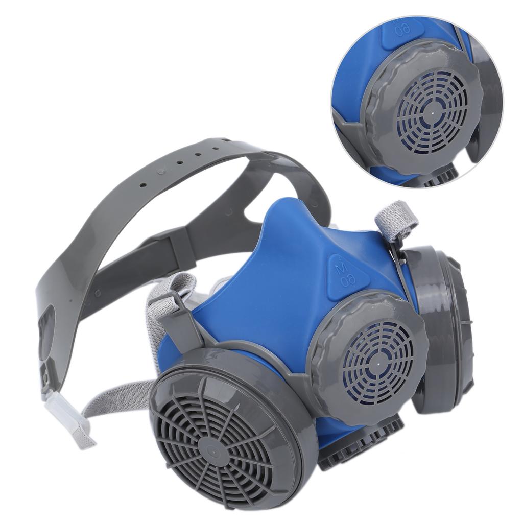 Halbe Mundabdeckung Staubschutz Anti-Aging Anti-Allergie Doppelschichtig Silikon Grau Blau