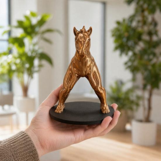 Reverse Horse Man Statue Bronze Gold Finish Mythical Creature Figurine Horse Head Human