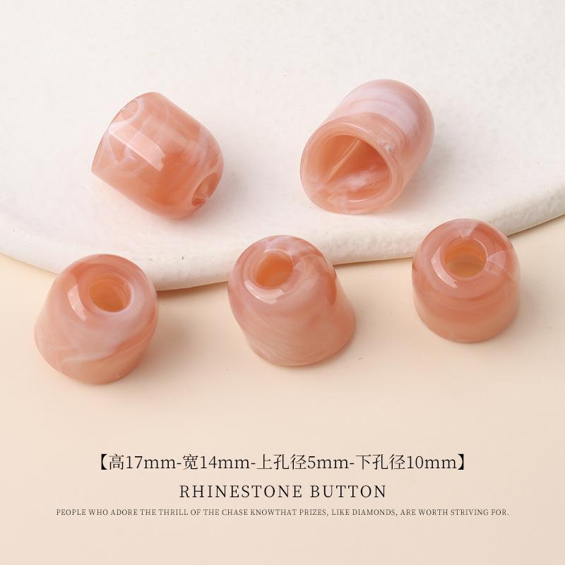 5pcs Acrylic Two-Color Hanging Bell Diy Beaded Bucket Bead Material Large Hole Round Bead Buckle Swimsuit Sweater Pants Drawstring Button