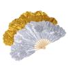 75Cm Peony Petal Dancing Fan Bright Cloth Double Side Yangko Dance Fan Ladies Hanfu Cheongsam Props Folding Hand Fans