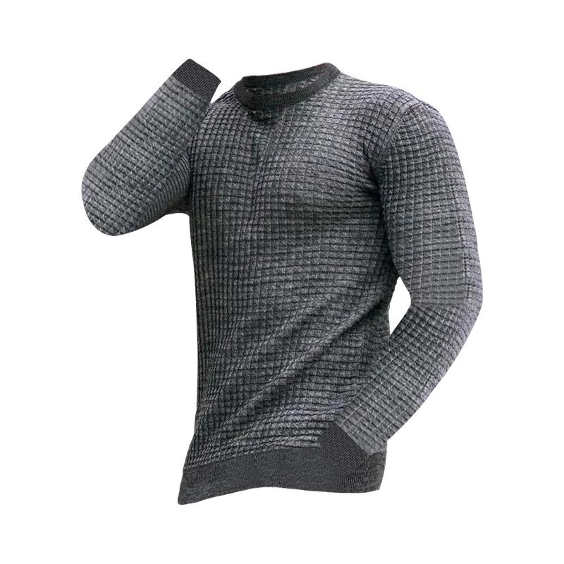Maglione Pullover da Uomo Trendy 2024 Primavera Girocollo Lavorazione Larga