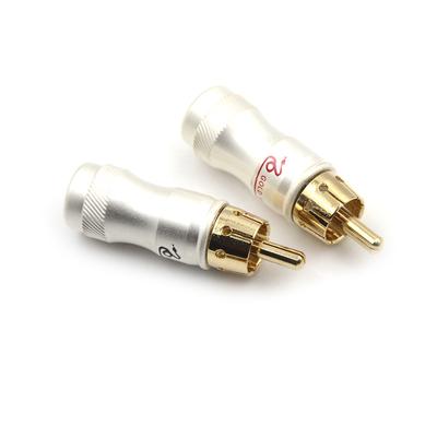 4ks Pozlacený RCA samec konektor Hifi audio kabel Audio video konektor adaptér