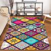 Colorful Boho Mandala Pattern Design Rug Non-slip rug suitable for living room and bedroom sofas