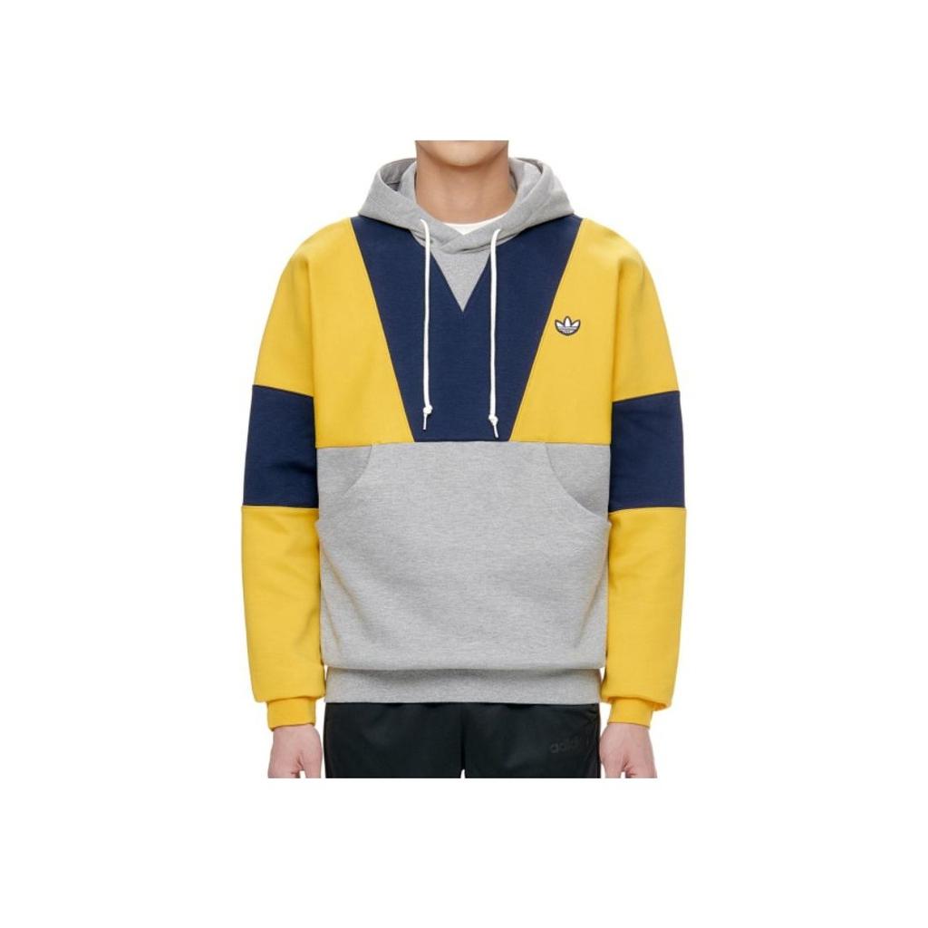 Adidas Originals Samstag Panel Hoodie Casual Sport Pullover Men Tops Yellow FM2209