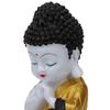Polyresin Buddha Idol Decorative Showpiece Little Baby Monk Buddha, (Golden with Border)